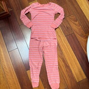 🪸 Hanna Andersson Coral Striped Kids Pajama Set - 3T